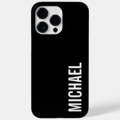 Zwarte Moderne Minimalistische Gepersonaliseerde N Case-Mate iPhone Case (Achterkant)