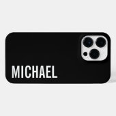 Zwarte Moderne Minimalistische Gepersonaliseerde N iPhone Hoesje (Achterkant horizontaal)