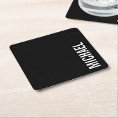 Zwarte Moderne Minimalistische Gepersonaliseerde N Kartonnen Onderzetters (Schuin)