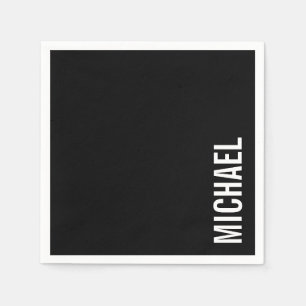 Zwarte Moderne Minimalistische Gepersonaliseerde N Servet