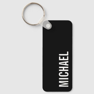 Zwarte Moderne Minimalistische Gepersonaliseerde N Sleutelhanger