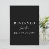 Zwarte Moderne minimalistische gereserveerde bruil Kaart (Staand voorkant)