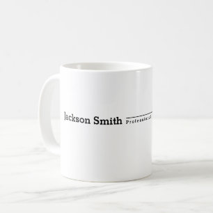Zwarte moderne minimalistische naamprofessional koffiemok