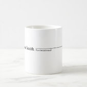 Zwarte moderne minimalistische naamprofessional koffiemok (Center)