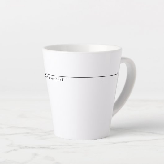 Zwarte moderne minimalistische naamprofessional latte mok (Rechterhoek)