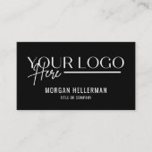Zwarte Moderne Minimalistische Professionele Logo  Visitekaartje (Voorkant)