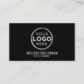 Zwarte Moderne Minimalistische Professionele Logo  Visitekaartje (Voorkant)