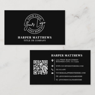 Zwarte Moderne Minimalistische Professionele Logo  Visitekaartje