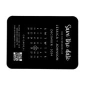 Zwarte Moderne Minimalistische Sla de Datum Kalend Magneet (Horizontaal)