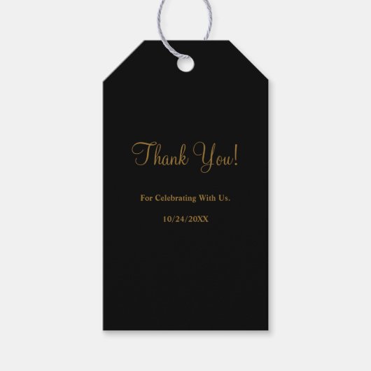 Zwarte Moderne Minimalistische Trouwcadeaukaartjes Cadeaulabel (Voorkant)