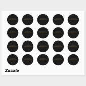 Zwarte Moderne Minimalistische Trouwdag Ronde Sticker (Vel)