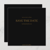 Zwarte Moderne Minimalistische Trouwkaart Save The Save The Date (Voorkant / Achterkant)