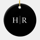 Zwarte Moderne Monogram Keramisch Ornament (Achterkant)