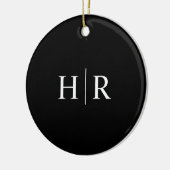 Zwarte Moderne Monogram Keramisch Ornament (Links)