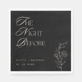 Zwarte Moderne Nacht Voor Proefavond Diners Bruilo Servet (Voorkant)