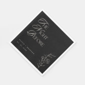 Zwarte Moderne Nacht Voor Proefavond Diners Bruilo Servet (Hoek)