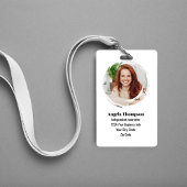 Zwarte moderne personeelsfoto QR-code badge