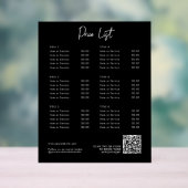 Zwarte Moderne prijslijst menu QR Code Sociale med Acryl Bord (Neutraal)