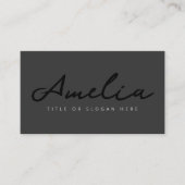 Zwarte moderne professionele sociale media visitekaartje (Voorkant)