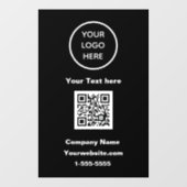Zwarte moderne promotionele QR-code van bedrijfslo Raamsticker (Vel)