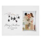 Zwarte moderne scandinavische elegante kerstfoto perfect poster (Voorkant)