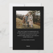 Zwarte moderne script Gelukkig Nieuwjaar Boog 2 Fo Feestdagenkaart (Achterkant)