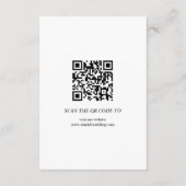 Zwarte moderne script kalligrafie op witte bruilof informatiekaartje (Achterkant)