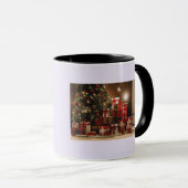 Zwarte moderne script Kerst foto mok (Voorkant rechts)