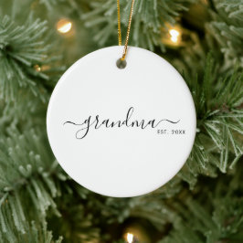 Zwarte moderne script Oma gevestigd Keramisch Ornament