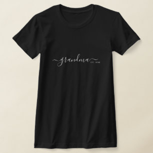 Zwarte moderne script Oma gevestigd T-shirt