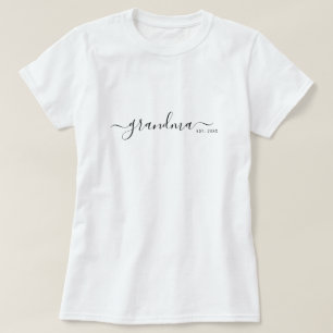 Zwarte moderne script Oma gevestigd T-shirt