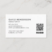 Zwarte moderne script sociale icoon QR-code monogr Visitekaartje (Achterkant)