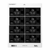 Zwarte moderne serumlabels etiket (Full Sheet)