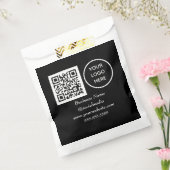 Zwarte moderne sociale media QR-code zakelijke log Bedankzakje (Gezegeld)