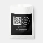 Zwarte moderne sociale media QR-code zakelijke log Bedankzakje (Voorkant)