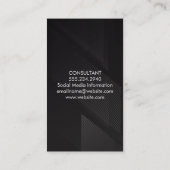 Zwarte Moderne Strepen Stijlvol Visitekaartje (Achterkant)