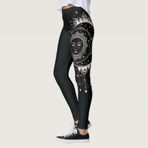 Zwarte Moderne Tekening Sport Kniebroek Leggings