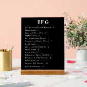 Zwarte moderne trouwgast namen zitplaatskaart acryl bord (Huwelijk)