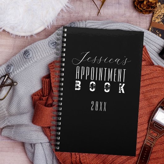 Zwarte Moderne Typografie Minimalistische Benoemin Planner