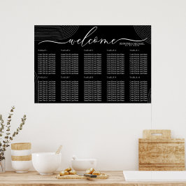 Zwarte Moderne Welkom Geometrische Eenvoudige Zitp Poster