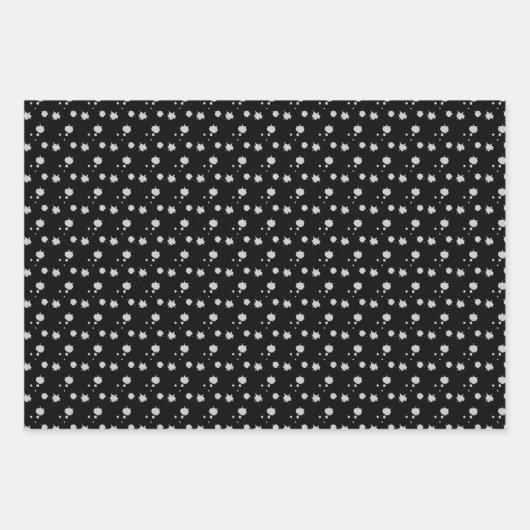 Zwarte & moderne witte kerstboom inpakpapier vel (Voorkant 3)