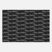 Zwarte & moderne witte kerstboom inpakpapier vel (Voorkant)