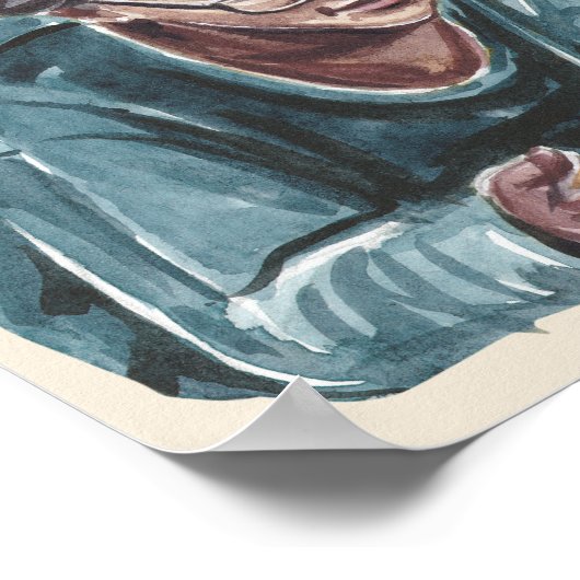 Zwarte moeder en dochter lezen samen muurkunst poster (Hoek)