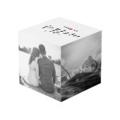 Zwarte Moeder Est. Jaar Rode Hart Familie Foto Kub Kubus (Achter hoekig)