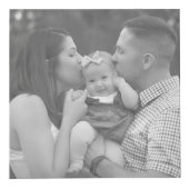 Zwarte Moeder Est. Jaar Rode Hart Familie Foto Kub Kubus (Voorkant)