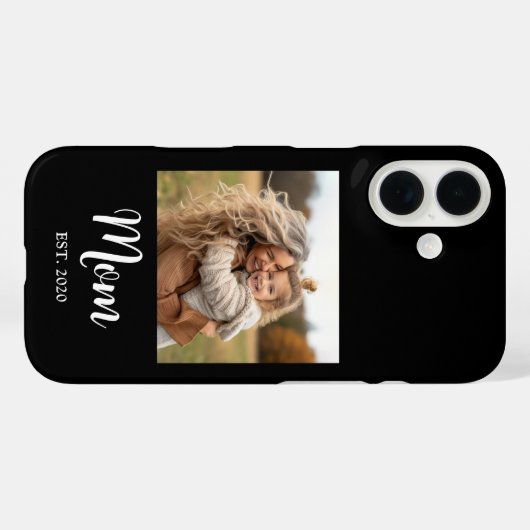 Zwarte Moeder Established Script Tekst en Foto Case-Mate iPhone Case (Achterkant (horizontaal))