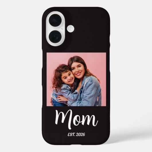 Zwarte Moeder Gevestigd Script Foto Case-Mate iPhone Case (Achterkant)