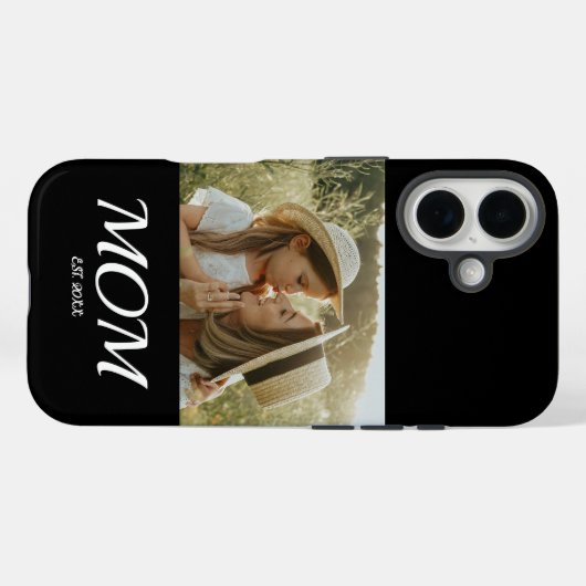 Zwarte Moeder Gevestigd Script Foto Case-Mate iPhone Case (Achterkant (horizontaal))