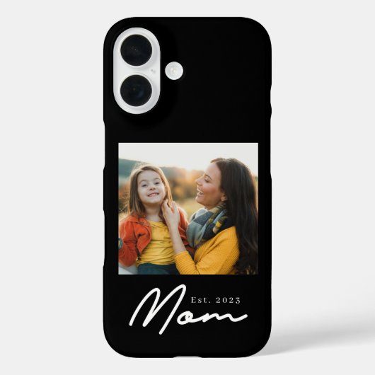 Zwarte Moeder Gevestigde Script Foto Case-Mate iPhone Case (Achterkant)