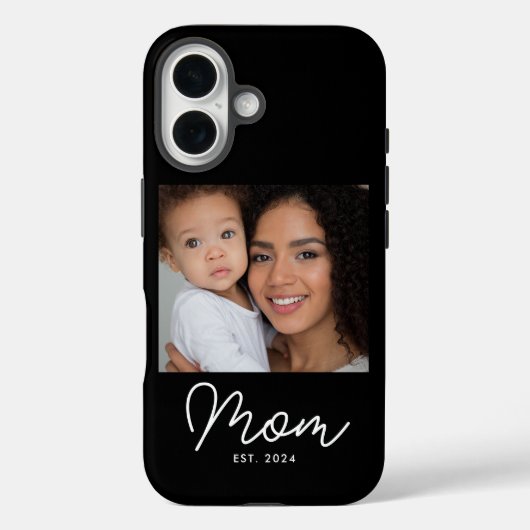 Zwarte Moeder Gevestigde Script Foto Case-Mate iPhone Case (Achterkant)